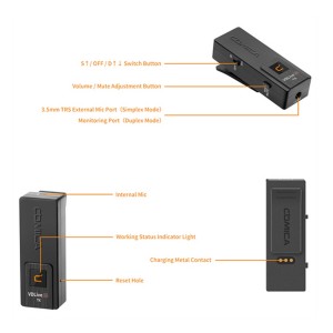میکروفون یقه ای بی سیم کامیکا مدل VDLive10 MI رابط Lightning